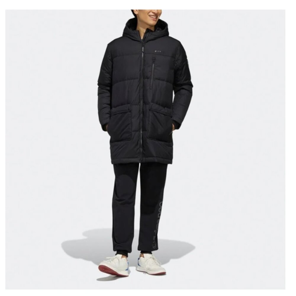 Adidas Neo Unisex Men's Black Mid-length Puffer Coat Size M